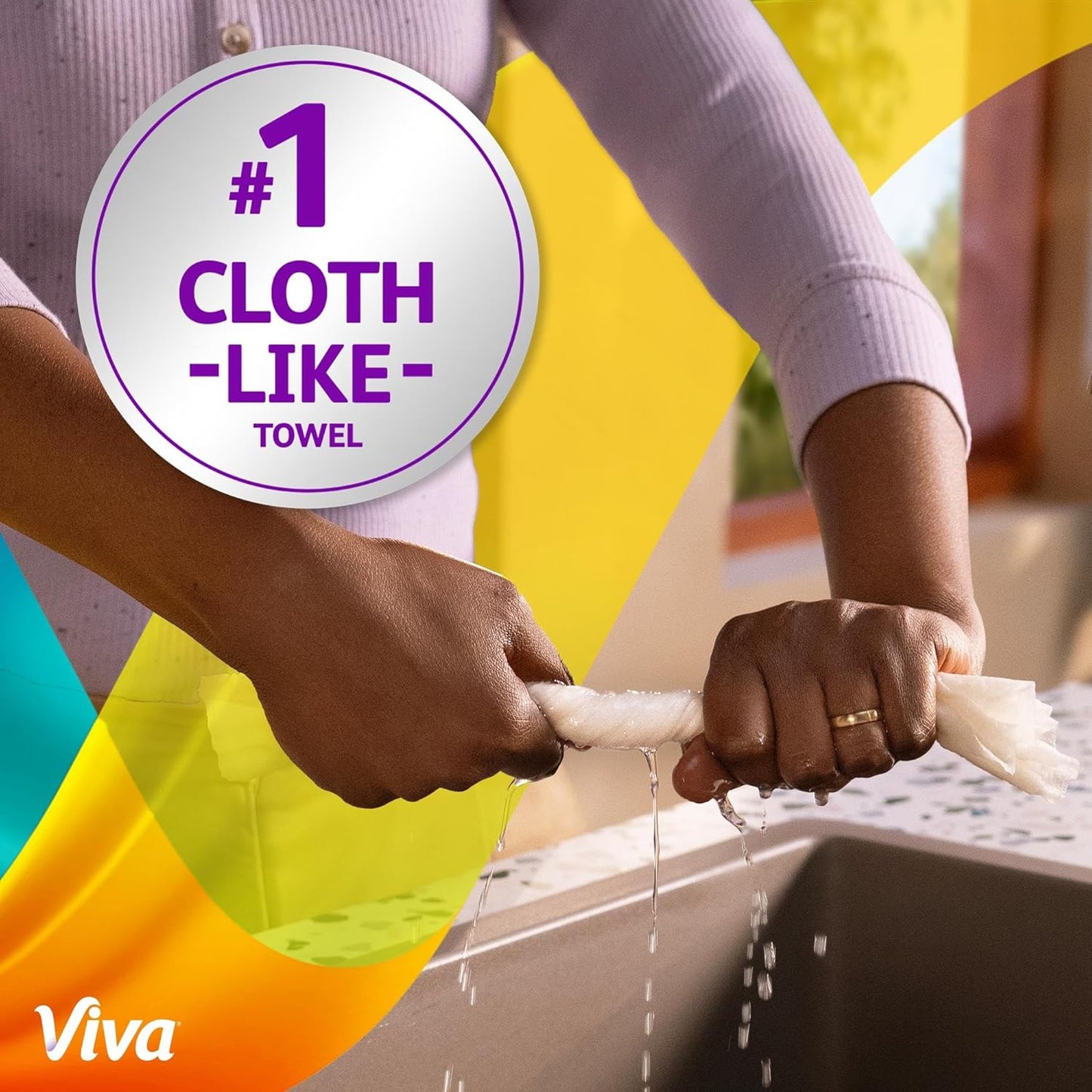 Viva Signature Cloth Paper Towels - Task Size | 2 Family Triple Rolls, 141 Sheets Each