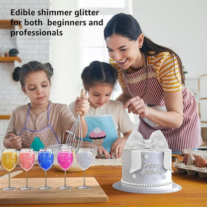 Edible Glitter by Edible Art | Kosher Halal Certified Food Grade Sparkles for Drinks & Desserts - Pearl White