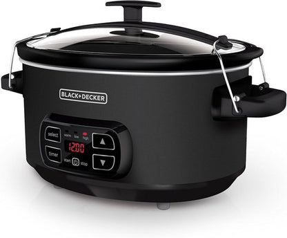 BLACK+DECKER 7-Quart Slow Cooker - Chalkboard Exterior, Locking Lid & 3 Heat Settings