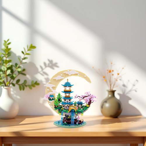 Chinese Moon Palace Building Blocks Set - 4288 PCS Cherry Blossom Bonsai Tree Model for Adults & Teens | Creative Gift for Ages 14+