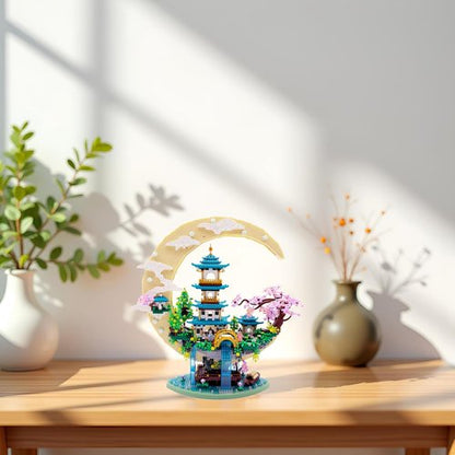 Chinese Moon Palace Building Blocks Set - 4288 PCS Cherry Blossom Bonsai Tree Model for Adults & Teens | Creative Gift for Ages 14+