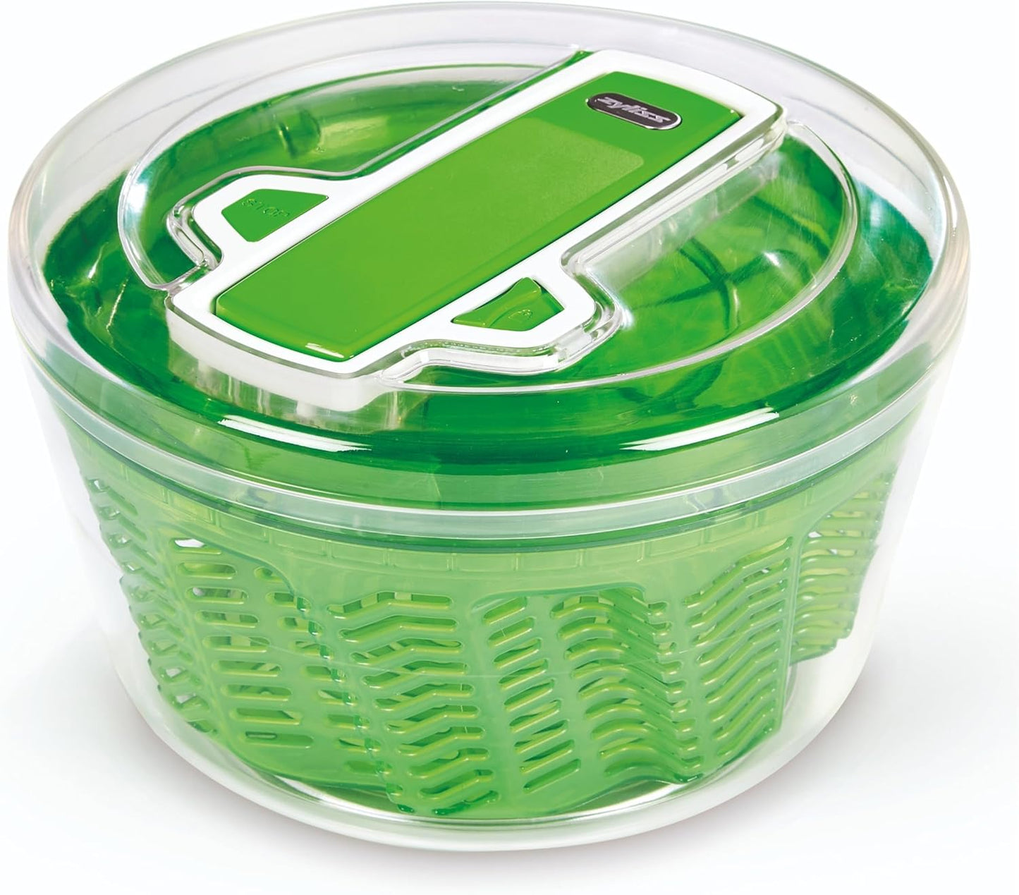 Zyliss Swift Dry Salad Spinner - Large Plastic Lettuce Washer & Dryer - Dishwasher Safe Green Colander