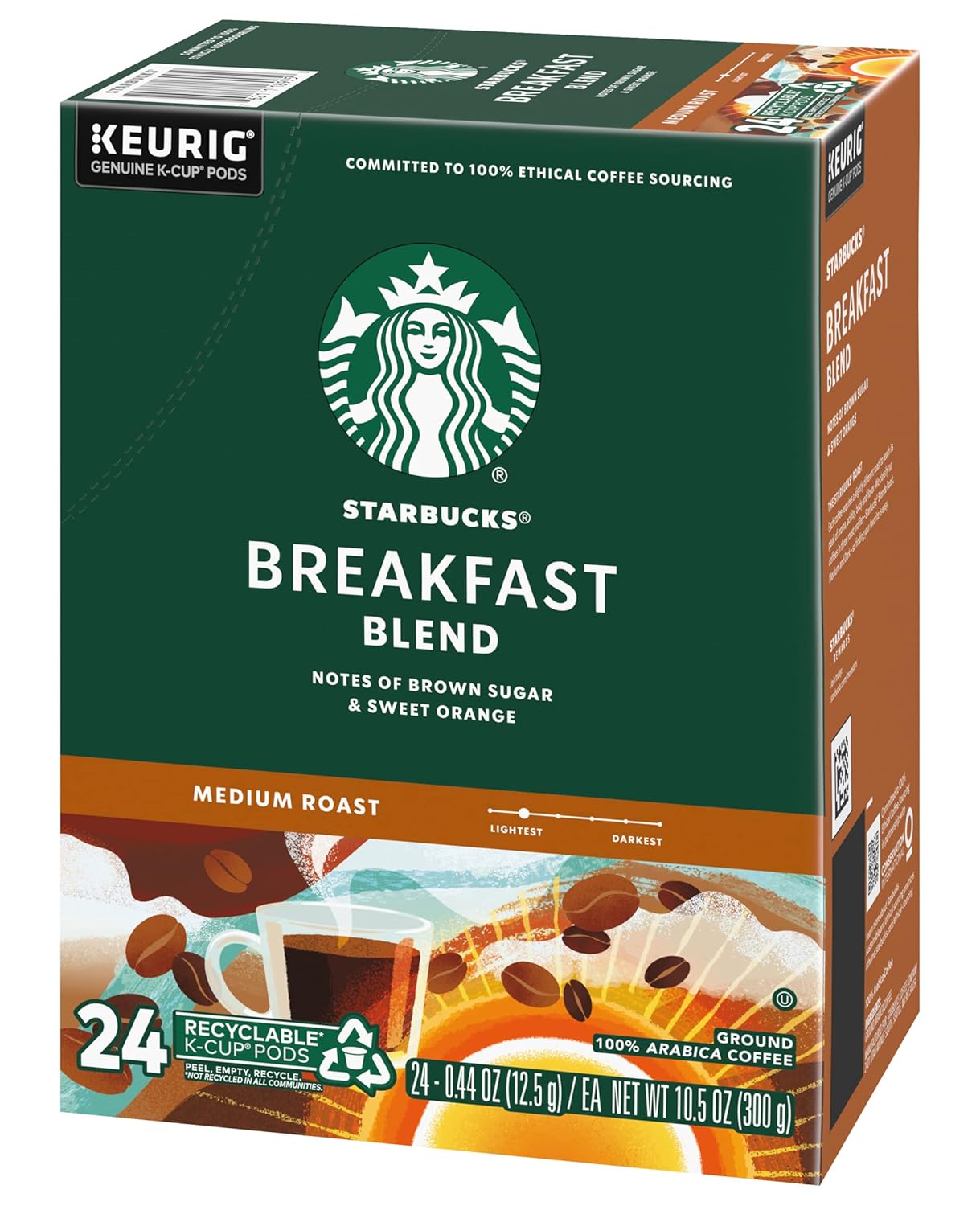 Starbucks Breakfast Blend Coffee K-Cups - Smooth & Flavorful | 72 Count Pack