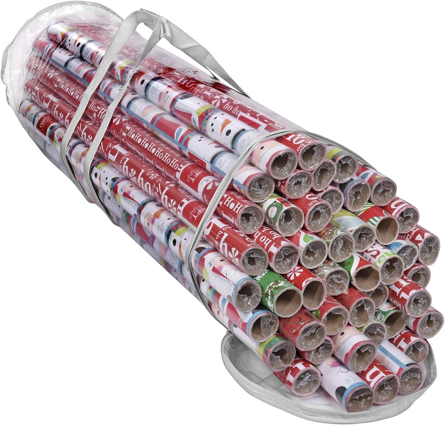 ProPik Gift Wrap Organizer - Heavy-Duty Wrapping Paper Storage Bag | Holds Up to 24 Rolls, 40 Inch Long, Clear PVC