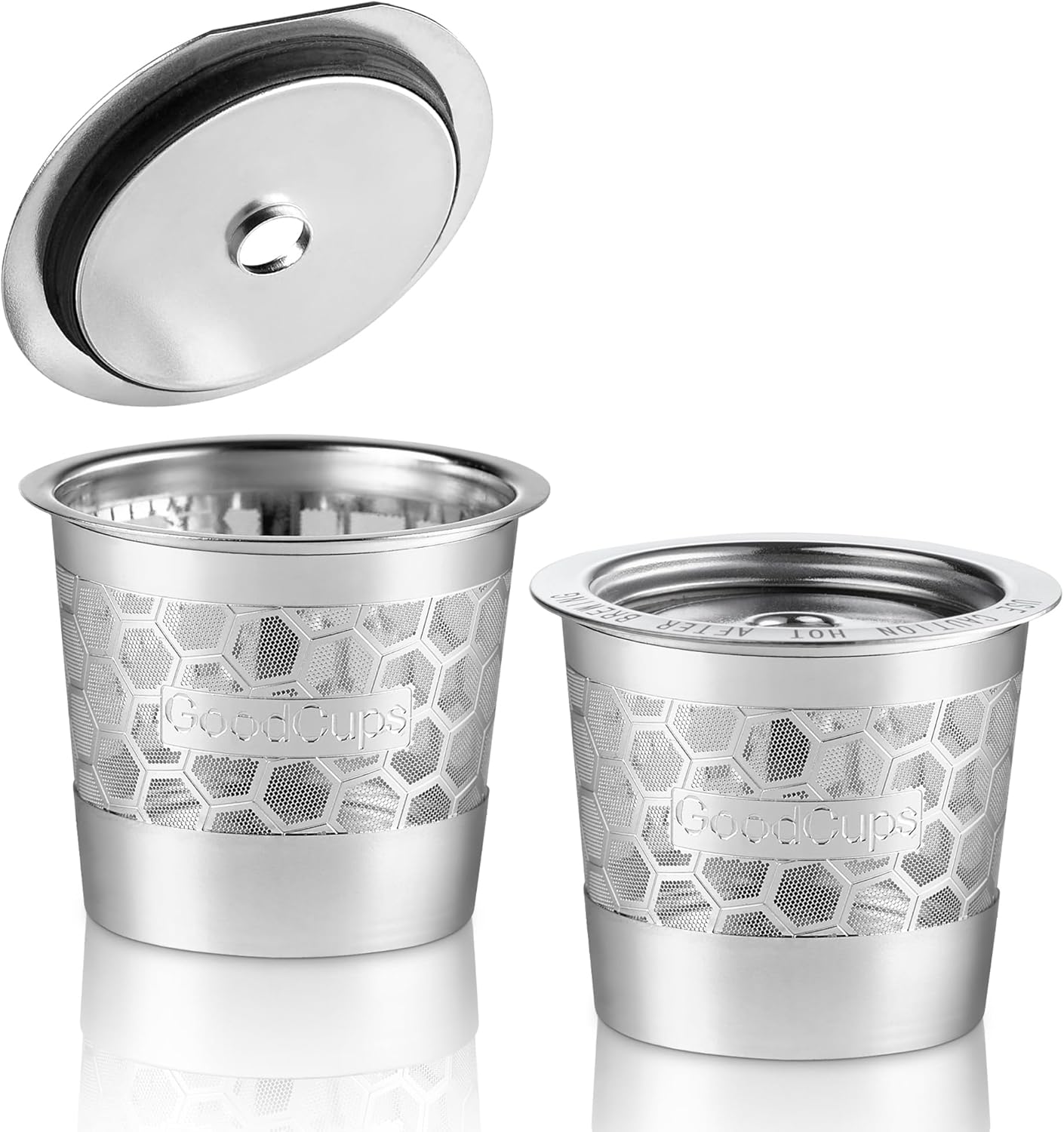 Skiennix 2-Pack Reusable K-Cup Coffee Filters - Durable 304 Stainless Steel for Keurig Brewers