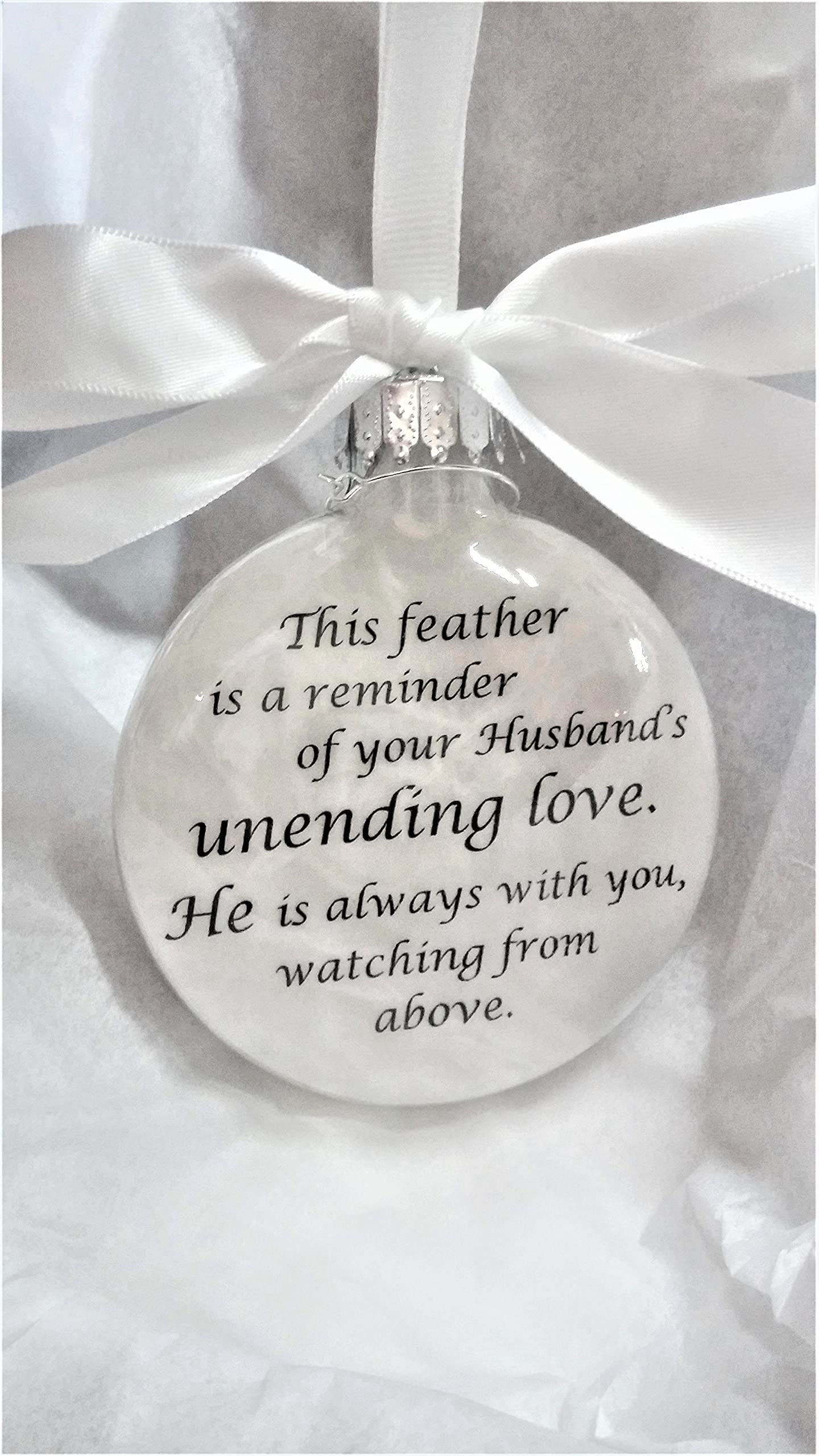 Memorial Christmas Ornament Husband's Unending Love Sympathy Gift