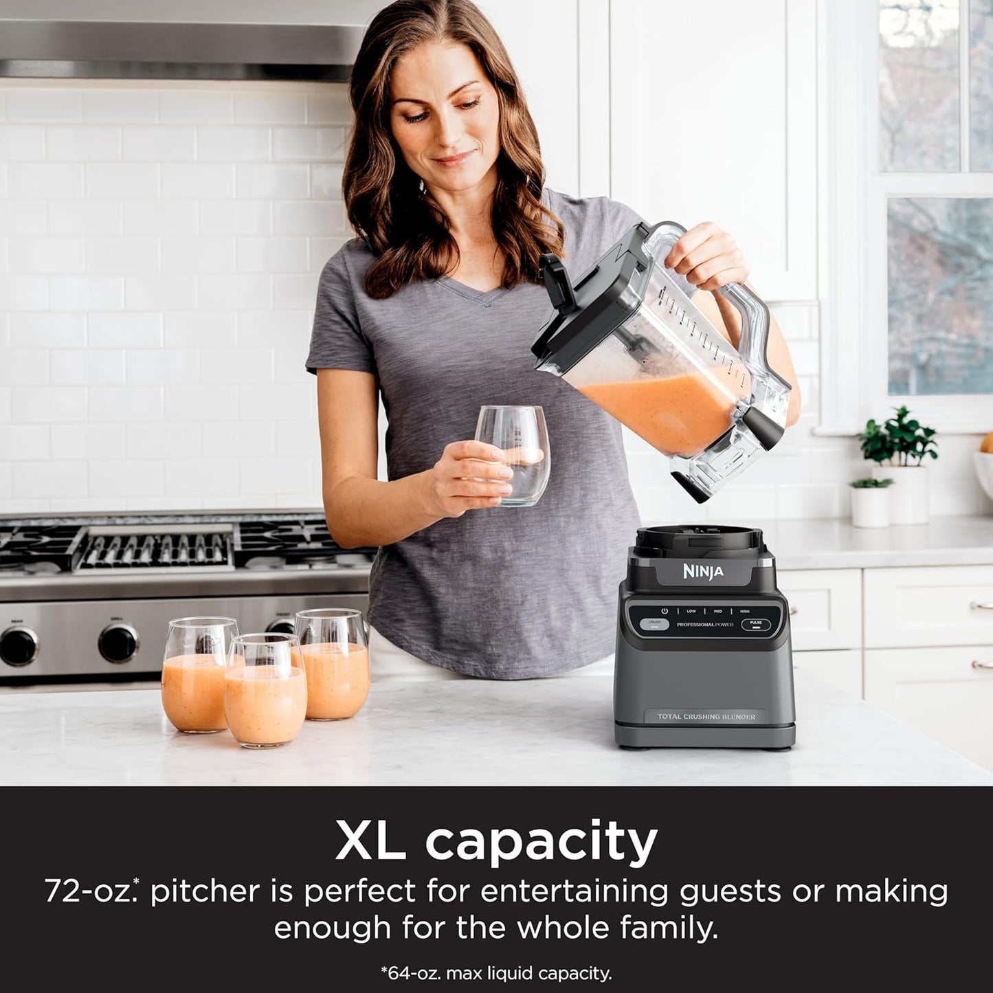 Ninja Professional Blender - Smoothie Maker with Total Crushing™ Technology | 1200W Power, 72oz Pitcher | Dark Grey