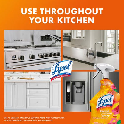 Lysol All Purpose Cleaner Spray, Multi-Purpose Disinfecting Spray, Kitchen & Bathroom Cleaner, Mango & Hibiscus Scent, 32 Fl Oz