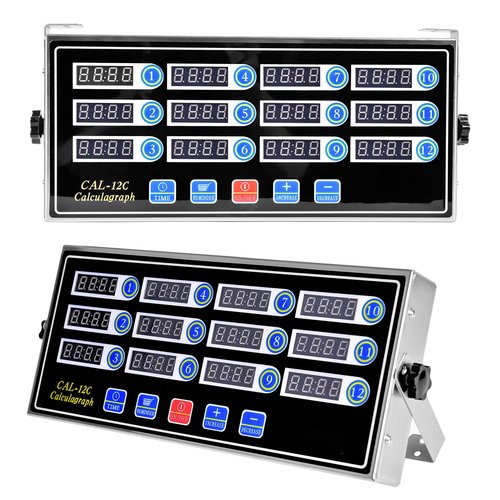 12 Channels Digital Kitchen Timers Commercial Cooking Timer,Stainless Steel Calculagraph Timer Restaurant Timer with Loud Alarm Burger Cooking Reminder