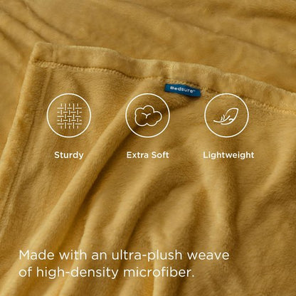 Bedsure GentleSoft Gold Fleece Throw Blanket - 300GSM Blankets for Couch, Sofa, Bed, Soft Lightweight Plush Cozy Throws for Toddlers, 50x60 inches