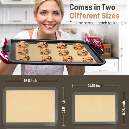 Skiennix Silicone Baking Mats - Nonstick 4-Pack for Macarons & Cookies | 2 Half & 2 Quarter Sizes