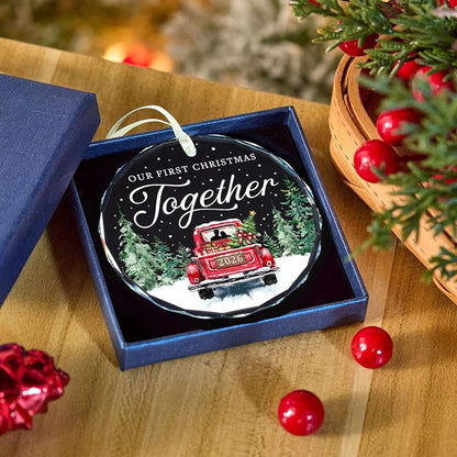 First Christmas Together Ornament 2026 - Together+2026 Glass Ornament Gift Box