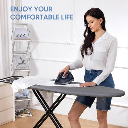 Jakeefud Full Size Ironing Board - 47" X 15" with Heat Resistant Cover & Adjustable Height