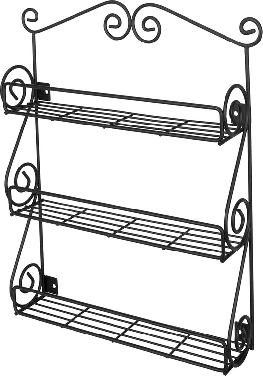 Spectrum Diversified 3-Tier Wall-Mounted Spice Rack Organizer - Stylish Storage for Kitchen & Beauty Products
