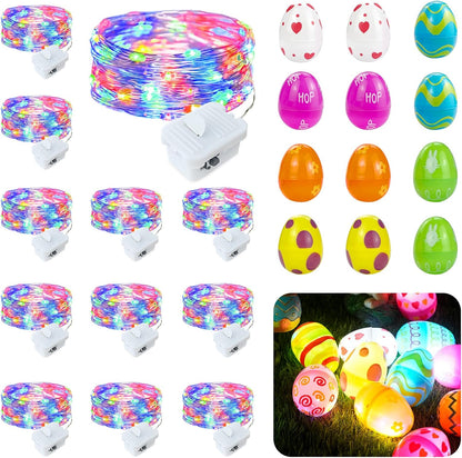 Skiennix 7Ft Fairy Lights - 12 Pack Battery Operated 20 LED Easter String Lights for Spring Decor