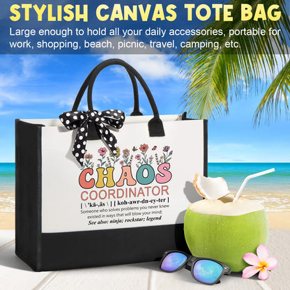 Thank You Gifts for Women, Administrative Professional Day Gifts, Chaos Coordinator Gifts for Coworkers Employee Boss Lady Manager Nurse Teacher Appreciation Gifts, Birthday Gifts with Canvas Tote Bag
