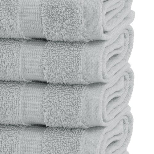 Chakir Turkish Linens | Hotel & Spa Quality 100% Cotton Premium Turkish Towels | Soft & Absorbent (4-Piece Washcloths, Silver Gray)