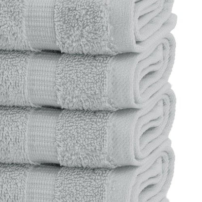 Chakir Turkish Linens | Hotel & Spa Quality 100% Cotton Premium Turkish Towels | Soft & Absorbent (4-Piece Washcloths, Silver Gray)