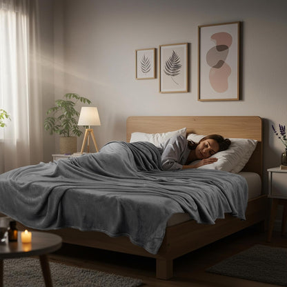 Utopia Bedding Fleece Blanket - Luxury Soft Microfiber Twin XL Size | Grey 300GSM (90x76 Inch)