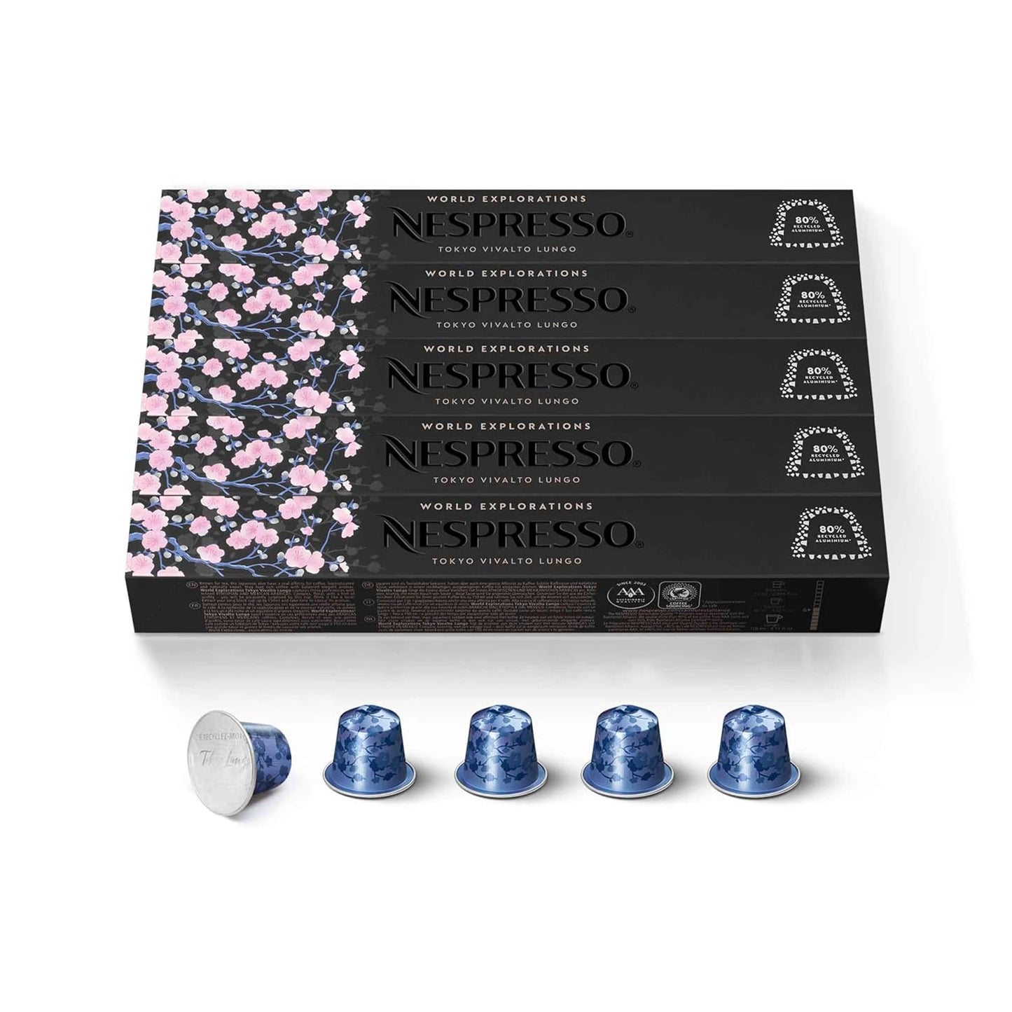 Nespresso Coffee Capsules - Tokyo Vivalto Lungo Medium Roast - 50 Count Pods for Rich Flavor