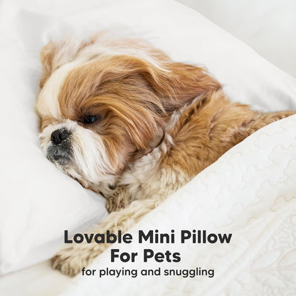 My Little Dreamy Mini Toddler Pillow - Soft & Breathable Organic Cotton | 9x13 for Kids 2-4 Years (French Gray)