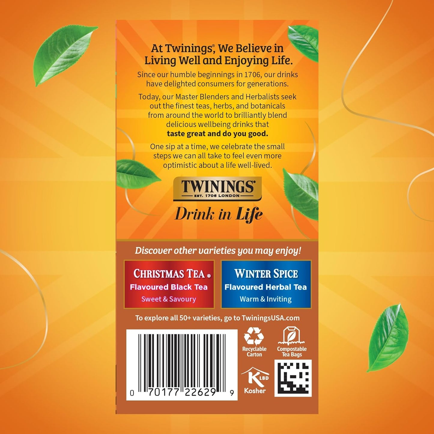 Twinings Gingerbread Joy Black Tea - Caffeinated Ginger & Cinnamon Flavor | 20 Individually Wrapped Teabags