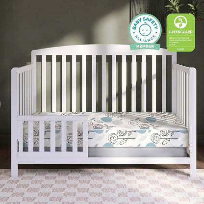Dream On Me Nap Nest Crib & Toddler Mattress - Dual-Sided Waterproof 5” Mattress with 88 Coils, GREENGUARD Gold Certified - Teal Flowers