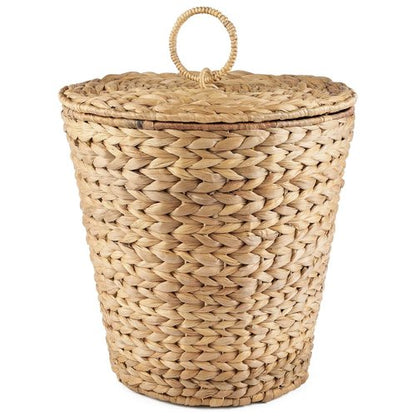 84ECO Wicker Trash Can - 3 Gallon Rattan Waste Basket with Lid & Liner for Home Use