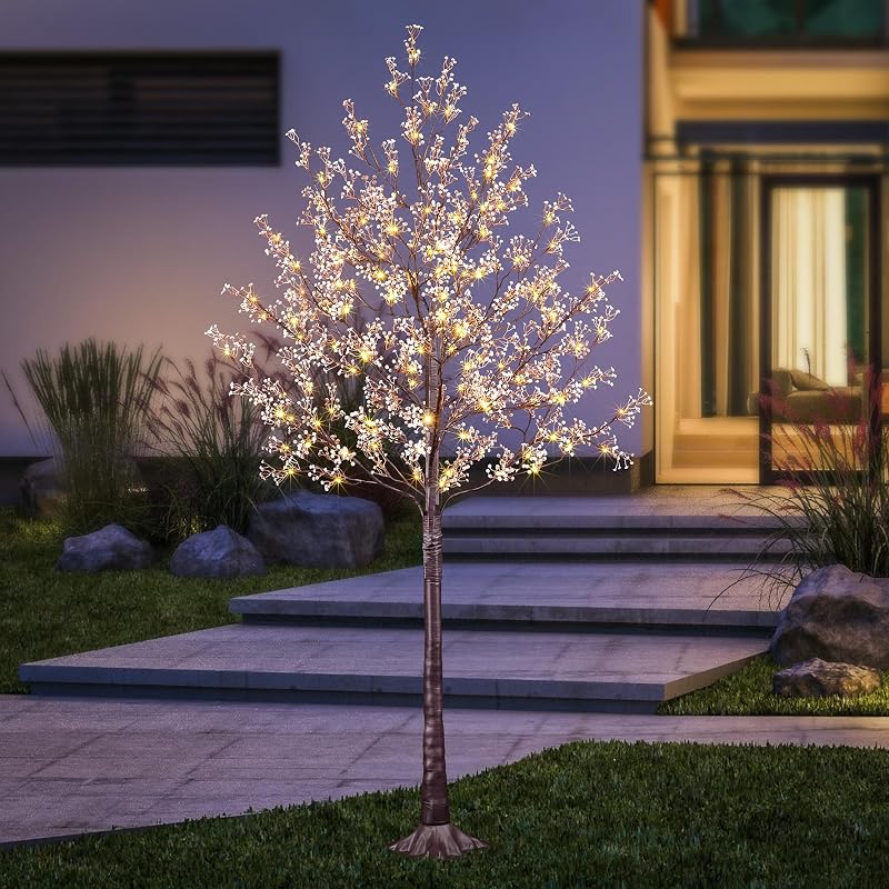 6FT Lighted Gypsophila Tree with 176 LED Lights - Pink Variation, Indoor/Outdoor Decor