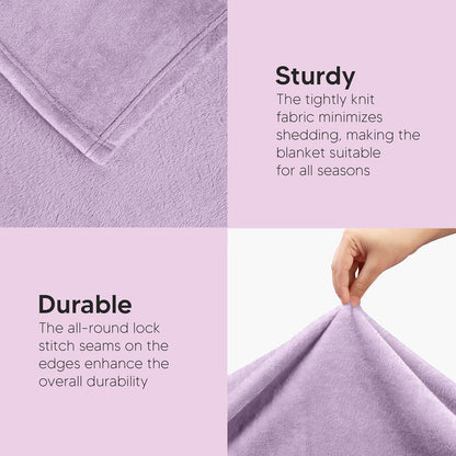 Utopia Bedding Fleece Blanket - King Size Lilac 300GSM Luxury Soft Microfiber | Anti-Static (90x102 Inch)