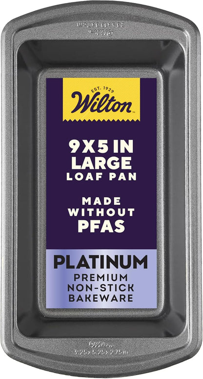 Wilton Platinum Non-Stick Loaf Pan - 9 x 5 Inch Stainless Steel Bakeware, PFAS-Free