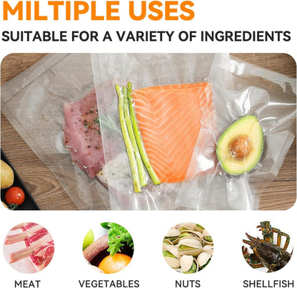 Wevac Vacuum Sealer Bags - Heavy-Duty BPA-Free Food Storage | 50 Count (8"×12"), Puncture-Resistant, Freezer & Sous Vide Safe