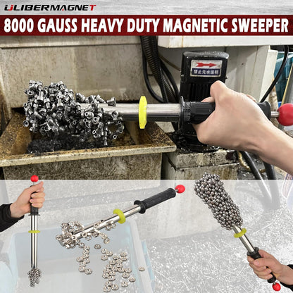 ULIBERMAGNET Magnetic Pickup Tool - 8000 Gauss Neodymium Retrieval Rod with Release Handle | Heavy-Duty Sweeper for Nails, Screws, and Metal Parts