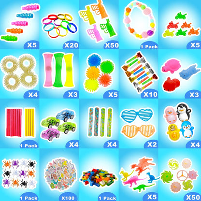 Skiennix Kids Party Favors - 1000 Pcs Fidget Toys Pack for Classroom Prizes & Stress Relief
