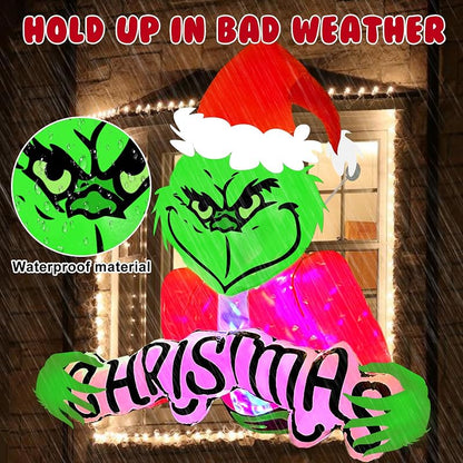 4.5ft Christmas Inflatable Monster with Built-In LED Lights - Outdoor Yard Decoration