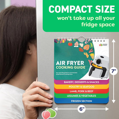 Air Fryer Cheat Sheet Magnets | Cooking Guide Booklet for Easy Meal Prep - Kitchen Gadgets for Home Cooks