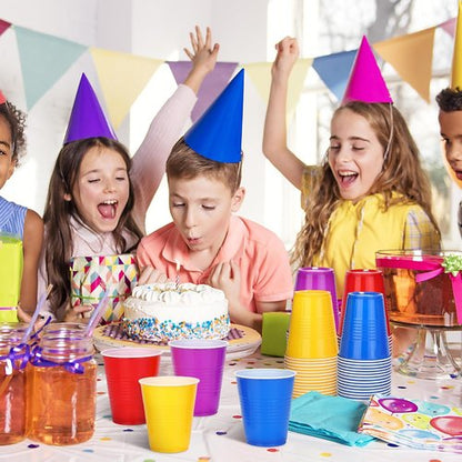 Kochorie 60 Pcs 12 Oz Colorful Plastic Cups - Heavy Duty Disposable Party Drinking Cups for Celebrations