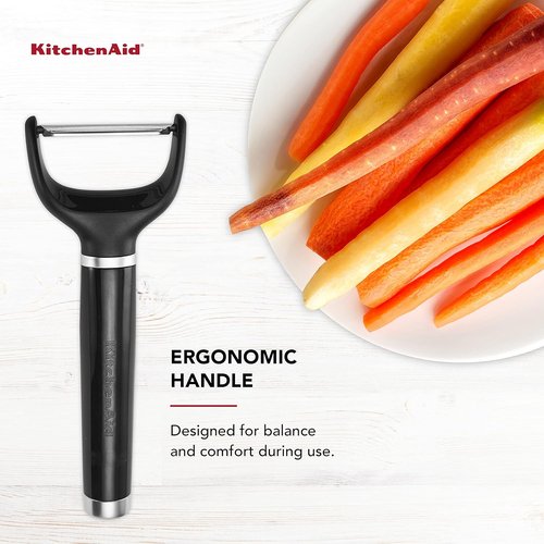 KitchenAid Y Peeler - Ergonomic Handle & Single Edge Blade | Dishwasher Safe with Protective Cover
