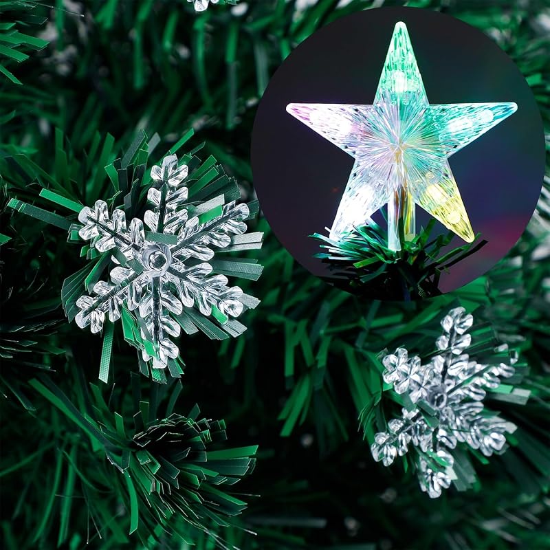 Juegoal 3 ft Pre-Lit Green Artificial Christmas Tree with Color Changing Lights - Variation Regular Christmas Tree+3ft