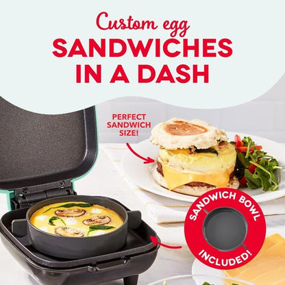 Dash Deluxe Egg Bite Maker - Electric Maker for Healthy Protein Snacks | Quick Cleanup, Space-Saving Design, 4 Servings, Aqua