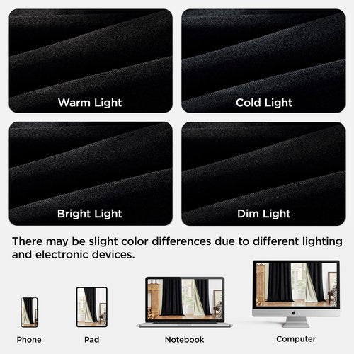 Joydeco Black 100% Blackout Curtains 84 Inch 2 Panels, Luxury Thermal Insulated Black Velvet Curtains for Bedroom Living Room, Soundproof Blackout Window Drapes, Rod Pocket & Back Tab (52W x 84L)