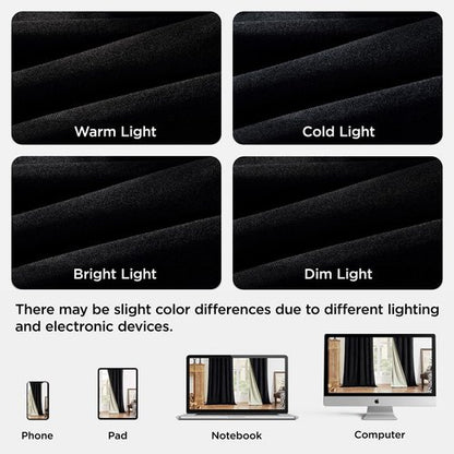 Joydeco Black 100% Blackout Curtains 84 Inch 2 Panels, Luxury Thermal Insulated Black Velvet Curtains for Bedroom Living Room, Soundproof Blackout Window Drapes, Rod Pocket & Back Tab (52W x 84L)