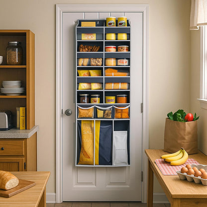 Over The Door Organizer by Extra Large | Heavy-Duty 8 Compartment Storage with Clear Pockets - 57 Inch Height