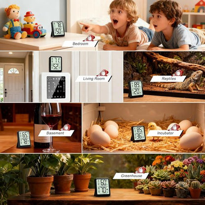 Antonki Digital Room Thermometer - Indoor Hygrometer with Max/Min Record Monitor | Battery Included