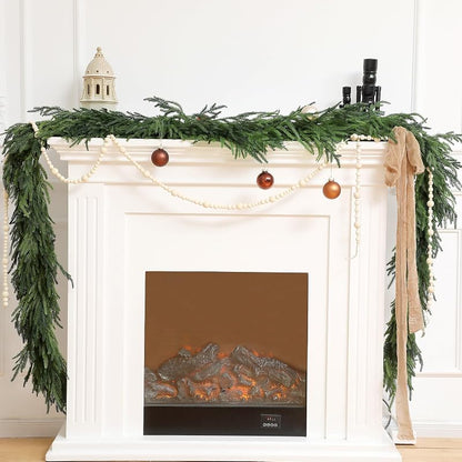 9 ft Deluxe Norfolk Pine Garland - Realistic Artificial Christmas Greenery, Variation 1+9 feet