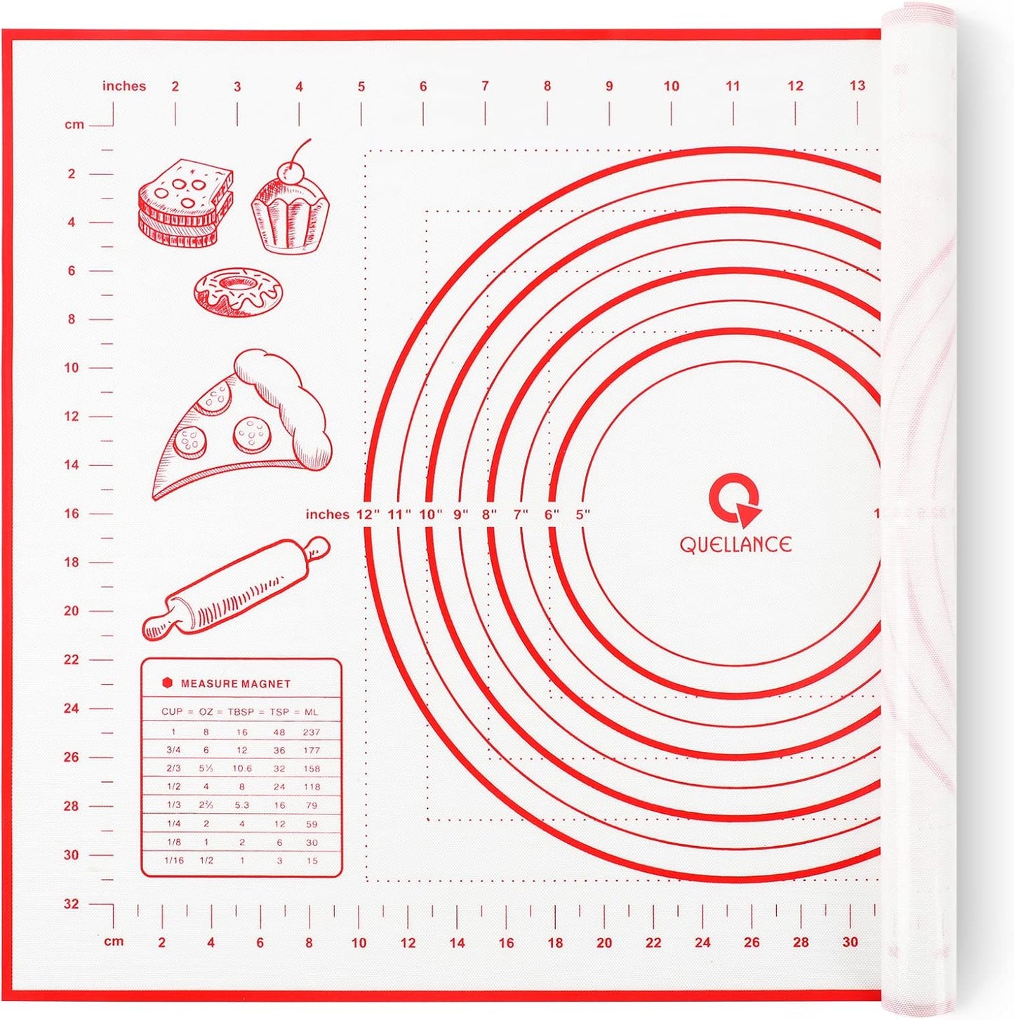 Skiennix Silicone Pastry Baking Mat - Large 16x24 Inch Non-Stick Rolling Sheet for Cookies & Pizza