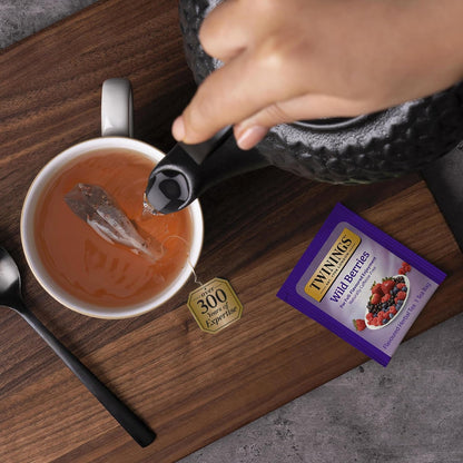 Twinings Wild Berries Tea - Caffeine-Free Herbal Infusion with Fresh Berry Flavors | 20 Individually Wrapped Bags (Pack of 2)