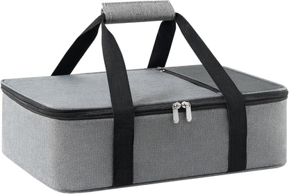 Skiennix Insulated Casserole Carrier - Versatile Hot & Cold Food Tote for Potlucks | Fits 9"x13" Dish - Grey