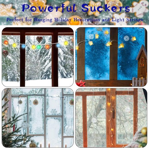 AccEncyc Christmas Light String Suction Cup Holders - 50 Pcs for Easy Seasonal Decor Installation