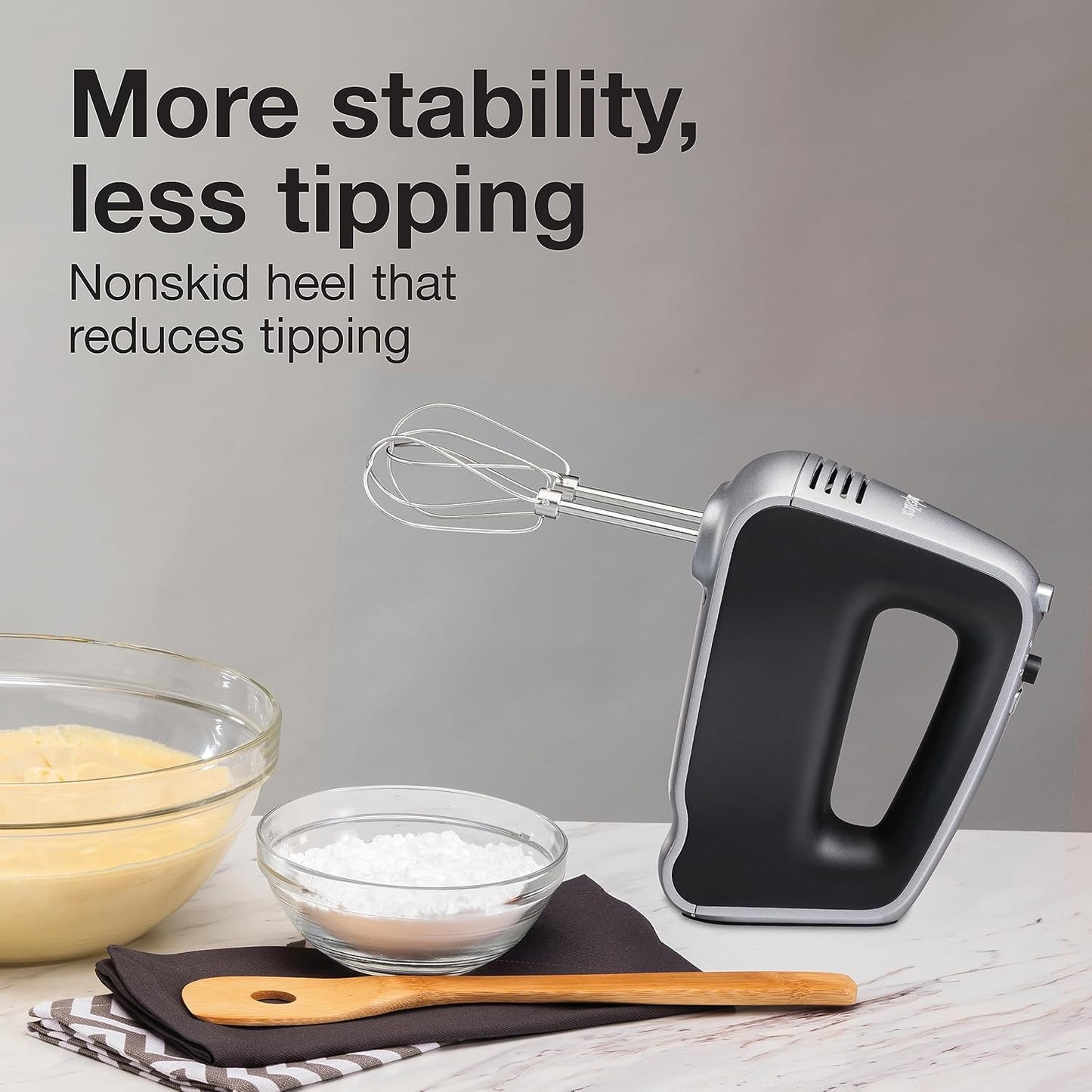 Proctor Silex 5-Speed Electric Hand Mixer - Powerful 1.3 Amp Motor for Effortless Mixing | Silver (62501)